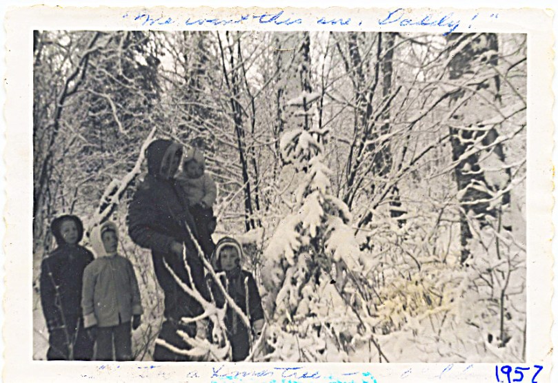 1957 First Christmas in Alaska -- I DID go on the tree hunt!