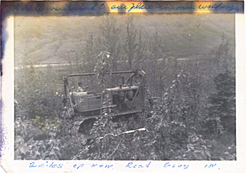 "2 miles of new road goes in" -- I will cross reference these soon with my mother's letters to match them with the correct date!