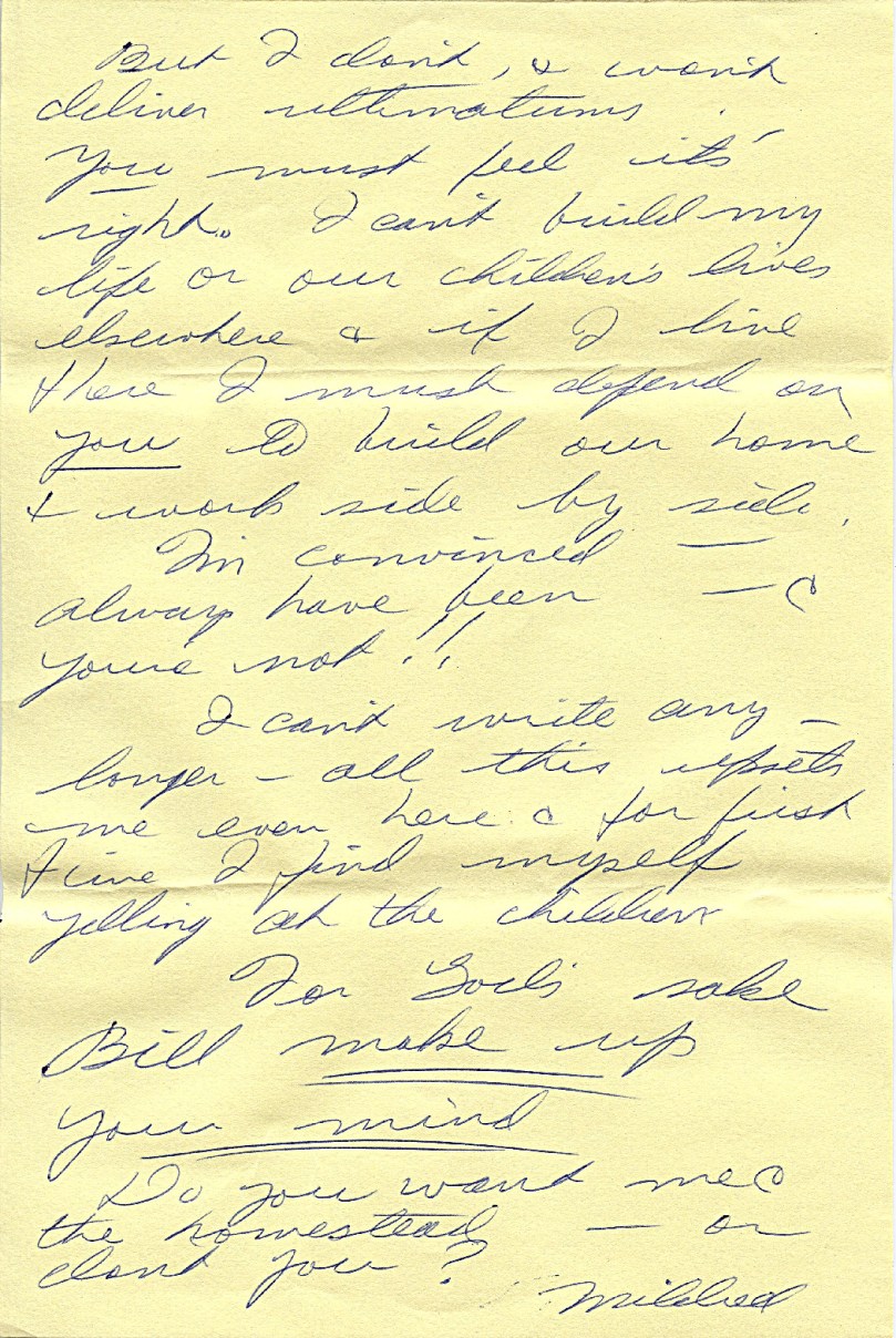 1963 August 6 - Here for the first time in all my mother's letters we can begin to catch a glimpse of a glimmer of the real Mildred 