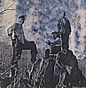 1959 circa closeup dad, john, cindy on rock -- I can so see my brother, Steve, in my dad's face in this photo!