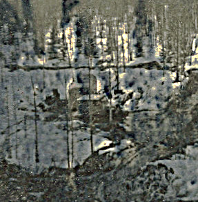 1959 - month of April - fire damaged photo closeup of trailer in Pollard's field