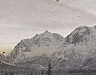 1959 March closeup Angel Mt. -- taken from below the homestead, but I can see the angel there at the top of that mountain -- my angel when I was a child, the one who was always there to comfort me, the one I talked to, the one that looked over me always no matter how sad and hurt I was