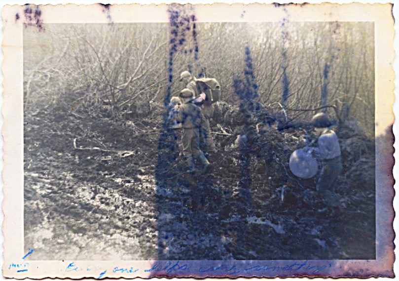 1959 May - damaged photo, but of a 'moment' walking mountain road