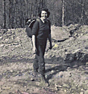 1959 May - "Starting Home" - Mother walking the homestead mountain road