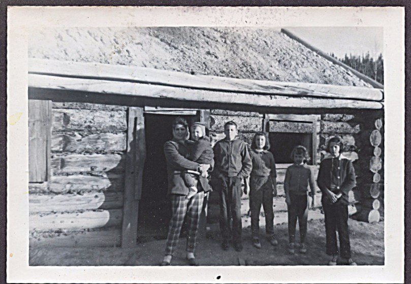 1963 - I think - perhaps on our trip down the Al-Can Highway to Santa Fe, she's the only one smiling