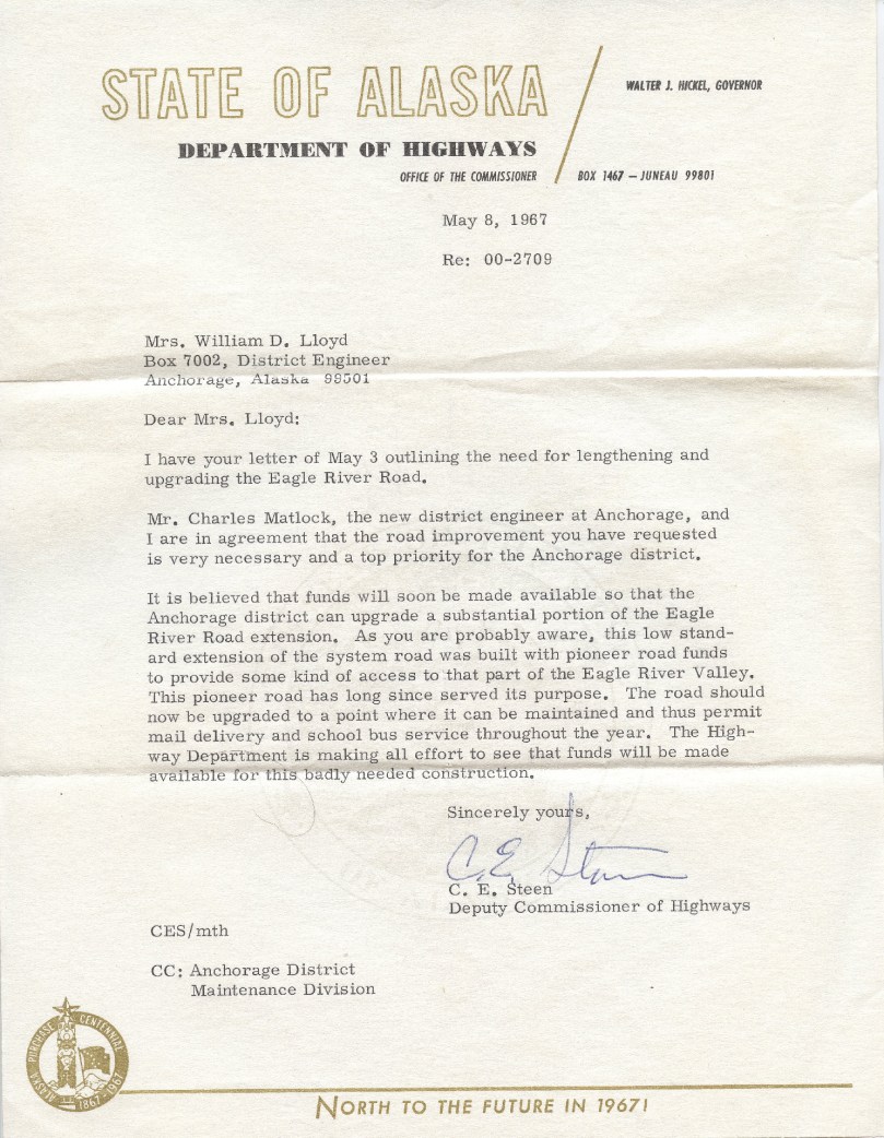 1967 dept hwy letter to mom