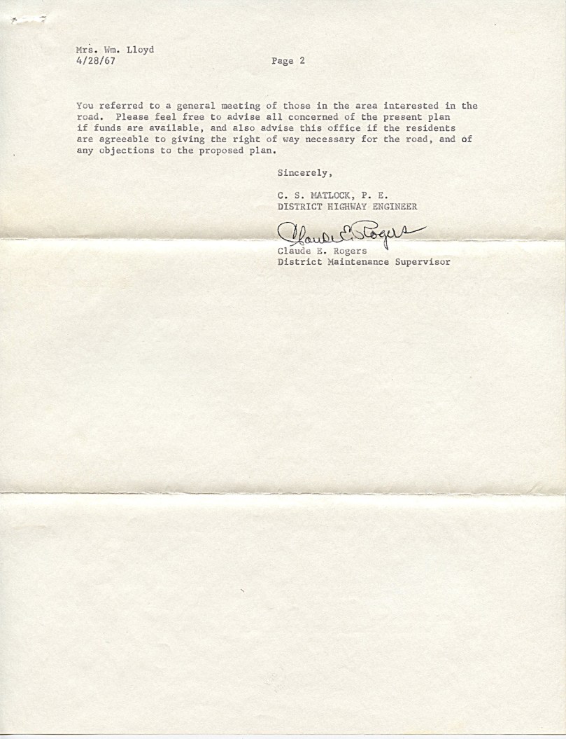 2 1967 state hwy letter