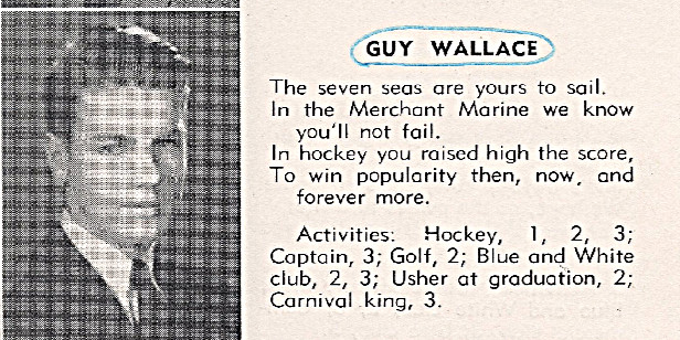 1942 Guy Wallace, Senior High School Picture -- love of my Mother's life?  