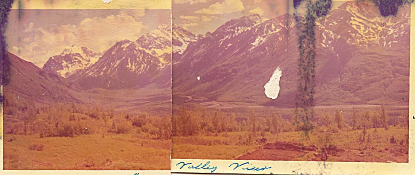 Mother's 'pan' view of valley from homestead - there's my Angel Mountain in the back.  I am ALWAYS and STILL so happy to see her!