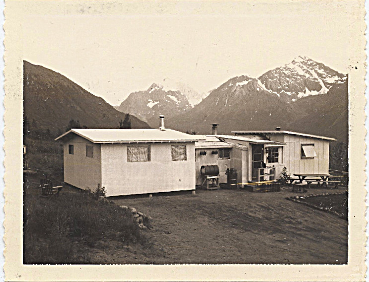 Ends are on the Jamesway, section in the middle is "improved" original canvas Jamesway.  Behind the house is 'my Angel on the mountain top'