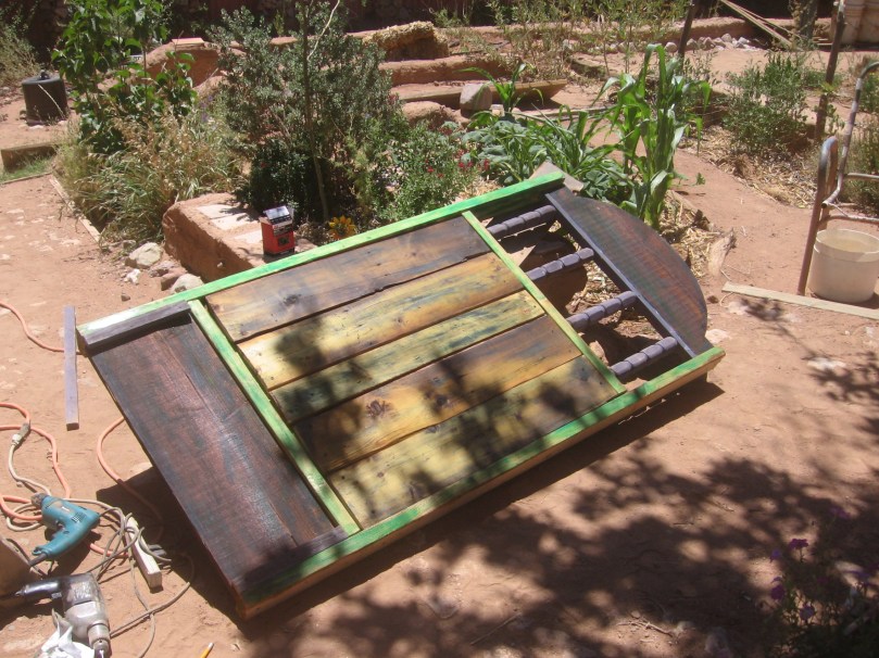 The garden gate oiled - and it is HEAVY, probably weighing 60 pounds, though I honestly cannot figure HOW it can weigh that much - and have NO IDEA how I am going to move and hang it alone.  Story of my life, EVERYTHING I do I do ALONE - and no idea even who to ask to help me (not good at asking for help, either).  But....